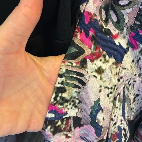 Diane Von Furstenberg Jewel Wrap Dress 2 Black Floral Pleated Silk Combo Classic